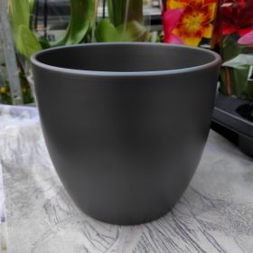 Base kerámia kaspó - antracit / sötét szürke (22cm)