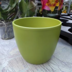 Base kerámia kaspó - bambusz zöld (17cm)