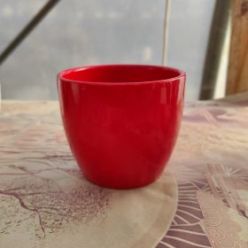 Base kerámia kaspó - piros ( 11cm)