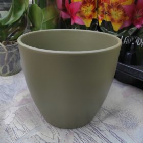 Base kerámia kaspó - zöld / oliva (19cm)