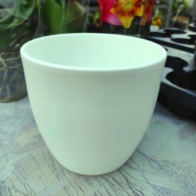 Base kerámia kaspó - vanília / halvány zöld (19cm)