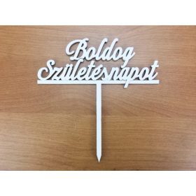    Beszúrós "Boldog születésnapot" felirat - Fehér(12cm)