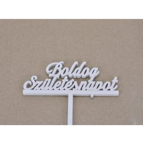    Beszúrós "Boldog születésnapot" felirat - Fehér