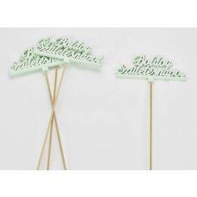   Beszúrós "Boldog születésnapot" felirat - menta (12cm)