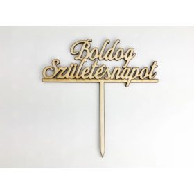    Beszúrós "Boldog születésnapot" felirat - Natúr(12cm)