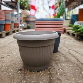 Barázdált virágcserép szürke (25cm)