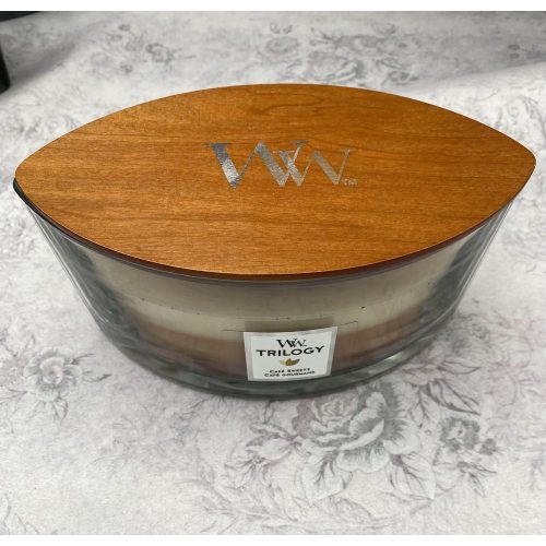 Woodwick Hajó - Café Sweets - Trilogy -  Illatgyertya  455g