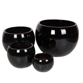 Singa Globe kerámia növénytartó - fekete