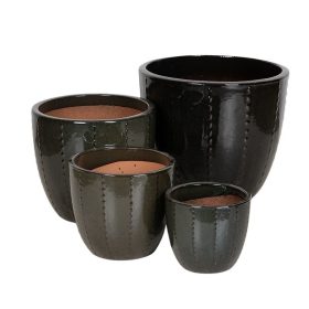 Corset Classic kerámia növénytartó - cédruszöld