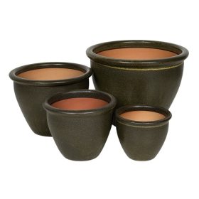 Naples Eros kerámia növénytartó - sötétzöld