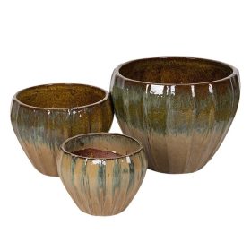 Sinclair Eros kerámia növénytartó - zöldesbarna