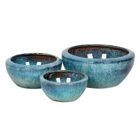   Aubrey Greta kerámia ültetőtál alsó lyuk nélkül - jégkék