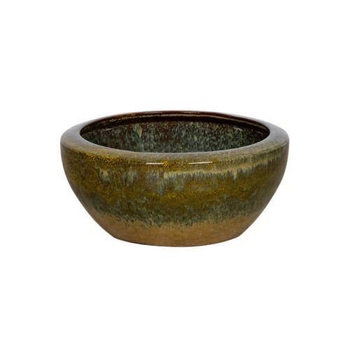 Aubrey Greta kerámia ültetőtál alsó lyuk nélkül - zöldesbarna 