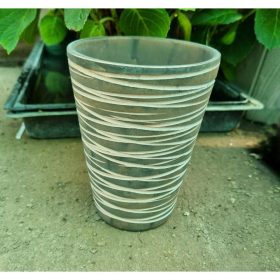 Fehér csíkos kaspó (7cm)