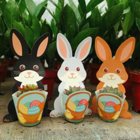 Húsvéti pozsgás - nyuszis papír kaspóban