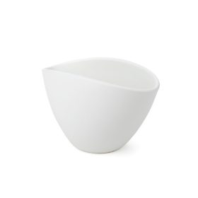 Kerámia kaspó - Ívelt Ovum kaspó matt vanilia (20cm)