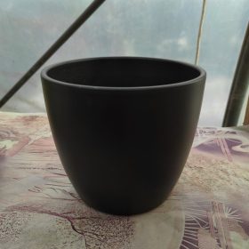 Base kerámia kaspó - sötét szürke (16cm)