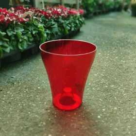 Orchidea kaspó (átlátszó piros) 18cm