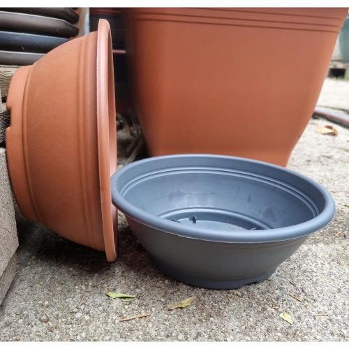 Virágtál - sötét szürke (20cm)