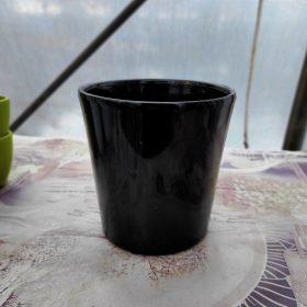 Orchidea kaspó kerámia fekete (12 cm)