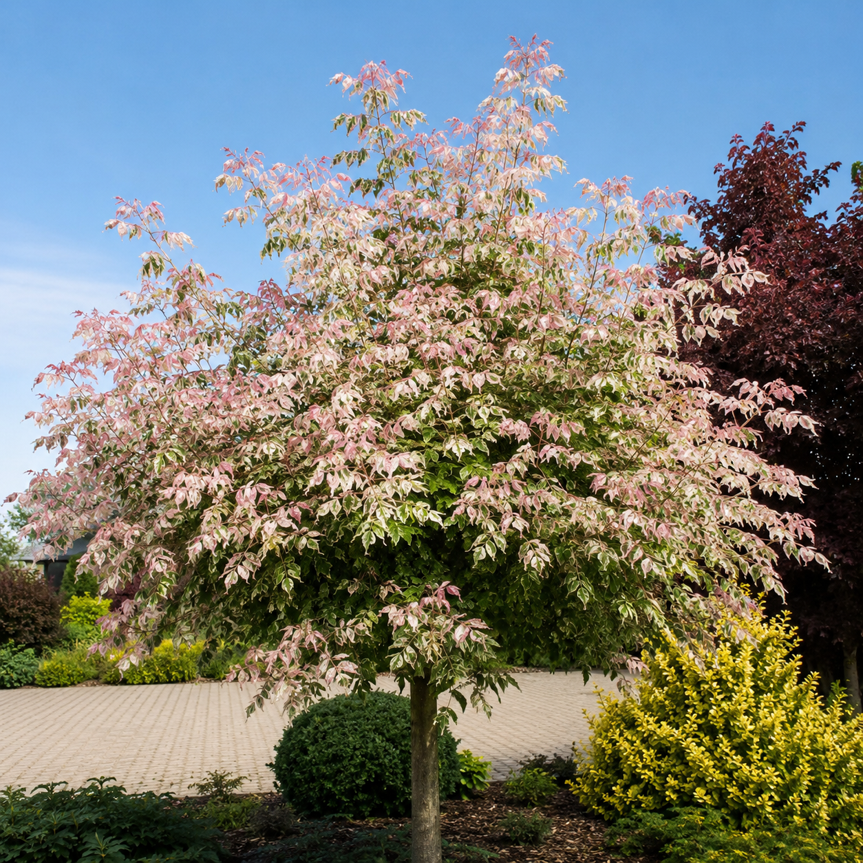 Acer negundo Flamingo ültetése és metszése kertben